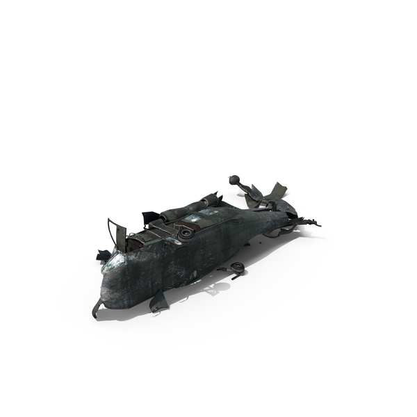 Crashed EH-60 Black Hawk Helicopter PNG & PSD Images