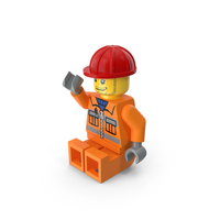 Lego Worker Sitting PNG & PSD Images