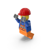 Lego Worker Jumping PNG & PSD Images