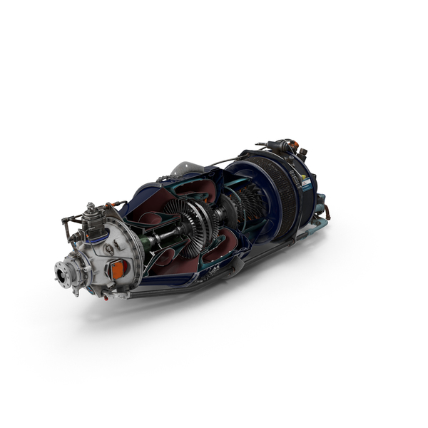 Turboprop Aircraft Engine Canada PT6 Sectioned PNG & PSD Images