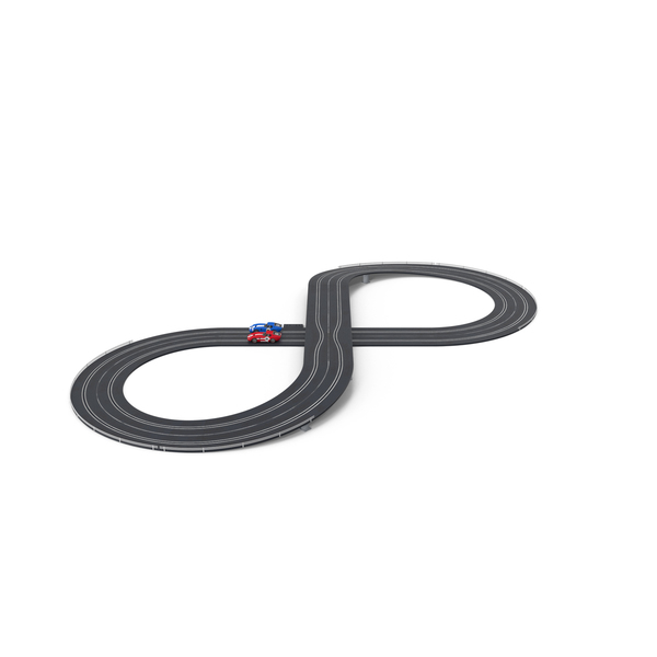 Slot Cars with Figure 8 Track PNG & PSD Images