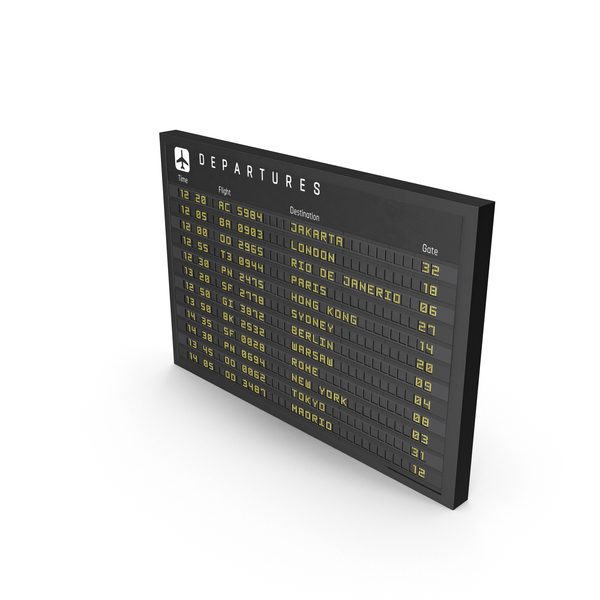 New Flight Information Sign PNG & PSD Images