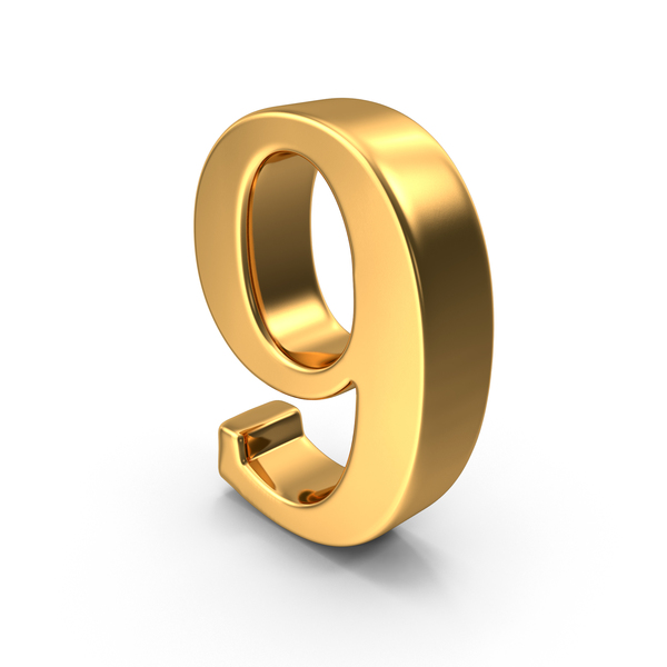 Gold Number 9 PNG & PSD Images