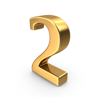 Gold Number 2 PNG & PSD Images