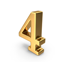 Gold Number 4 PNG & PSD Images