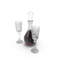 Decanter Set with Wine PNG & PSD Images