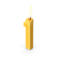 Number One Candle PNG & PSD Images