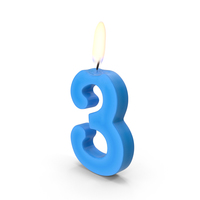 Number Three Candle PNG & PSD Images