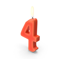 Number Four Candle PNG & PSD Images