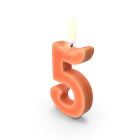 Number Five Candle PNG & PSD Images