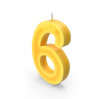 Number Six Candle PNG & PSD Images