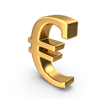 Gold Euro Symbol PNG & PSD Images