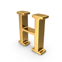 Gold Capital Letter H PNG & PSD Images