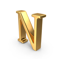 Gold Capital Letter N PNG & PSD Images