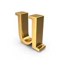 Gold Small Letter U PNG & PSD Images