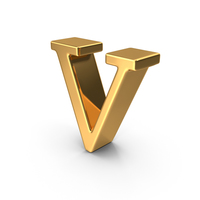 Gold Small Letter V PNG & PSD Images