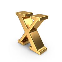 Gold Small Letter X PNG & PSD Images