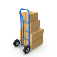 Dolly Hand-Cart with Boxes PNG & PSD Images