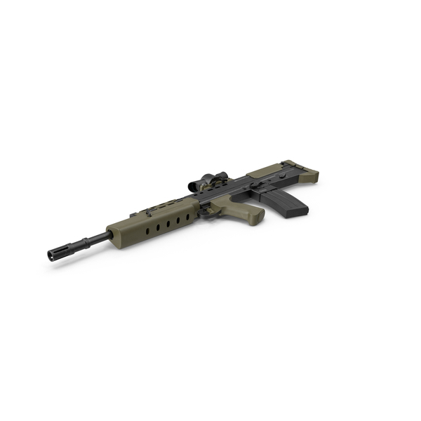 L85A2 Assault Rifle with Scope PNG & PSD Images