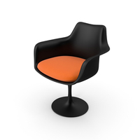 Tulip Chair With Arms Black PNG & PSD Images