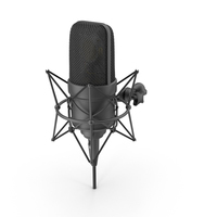 Black Microphone with XLR Cable PNG & PSD Images
