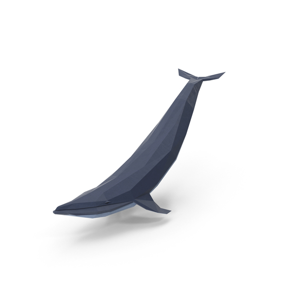 Low Poly Blue Whale PNG & PSD Images