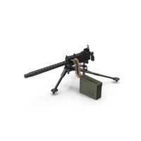 M1919 Browning 30cal Machine Gun Mounted on the Tripod PNG & PSD Images