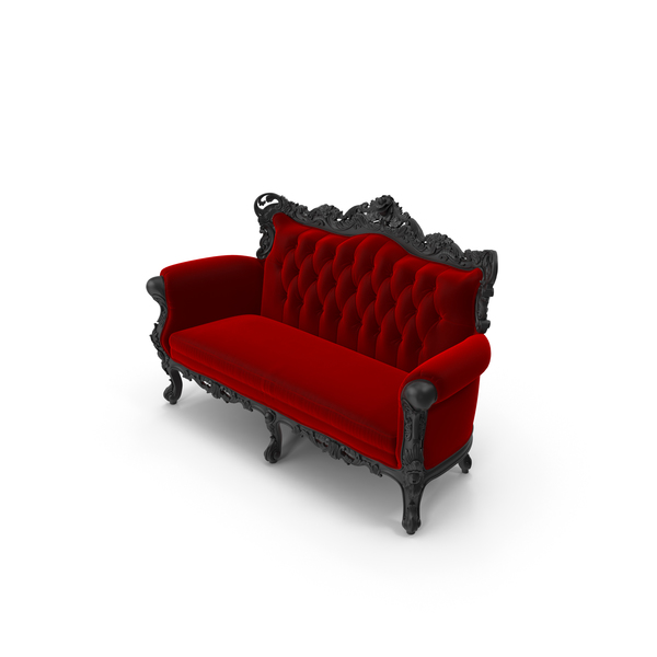 Red Belle de Fleur French Love Seat PNG & PSD Images