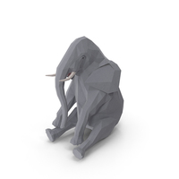 Low Poly Elephant PNG & PSD Images