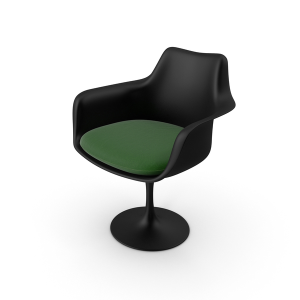 Tulip Chair With Arms Black PNG & PSD Images