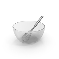 Balloon Whisk & Glass Bowl PNG & PSD Images