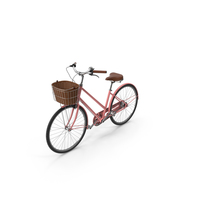 Pink Bike With Basket PNG & PSD Images