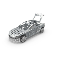 Tesla Model S Frame and Chassis Trunk Open PNG & PSD Images