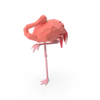 Low Poly Flamingo PNG & PSD Images