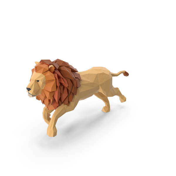 Low Poly Lion PNG & PSD Images