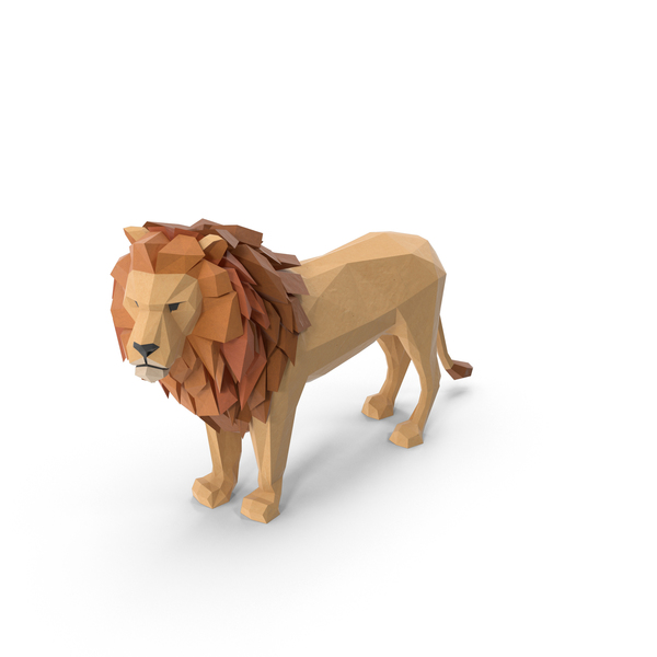 Low Poly Lion PNG & PSD Images