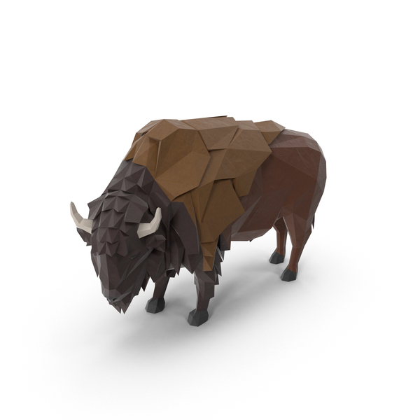 Low Poly Buffalo PNG & PSD Images
