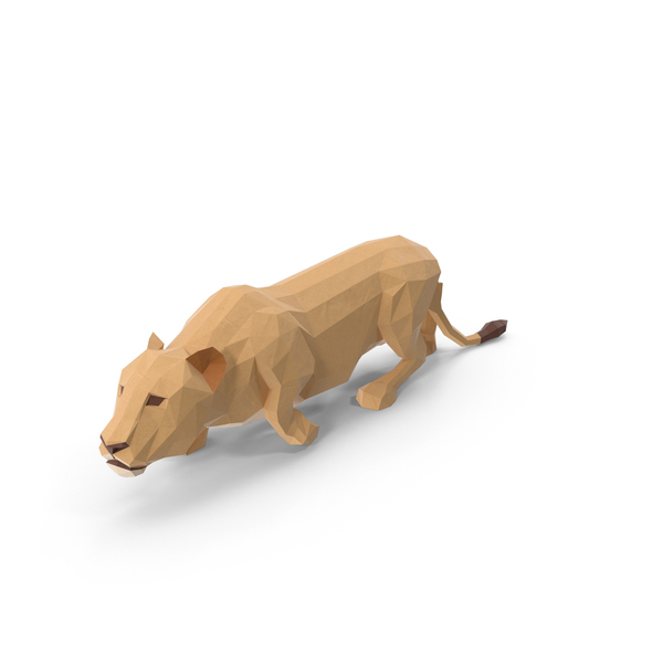 Low Poly Lioness PNG & PSD Images