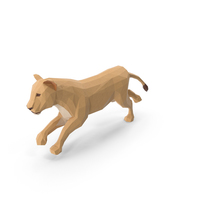 Low Poly Lioness PNG & PSD Images