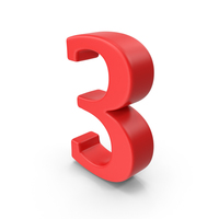 Red Number 3 PNG & PSD Images