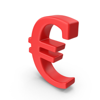 Red Euro Symbol PNG & PSD Images