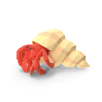 Low Poly Hermit Crab PNG & PSD Images