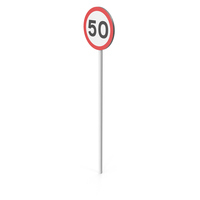 50km Speed Limit Sign PNG & PSD Images