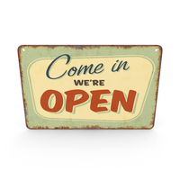 Vintage Open-Closed Sign PNG & PSD Images