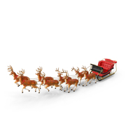 Sleigh with Reindeer PNG & PSD Images
