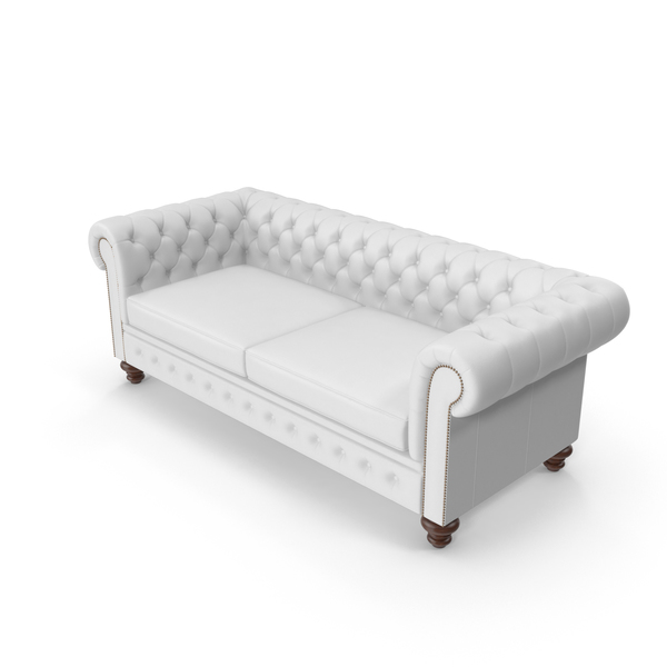 Chesterfield White Tufted Sofa PNG & PSD Images