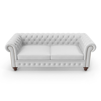 Chesterfield White Tufted Sofa PNG & PSD Images