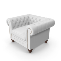 Chesterfield White Tufted Chair PNG & PSD Images