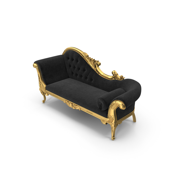 Black and gold chaise outlet lounge