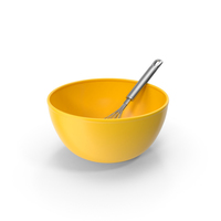 Yellow Bowl and Balloon Whisk PNG & PSD Images